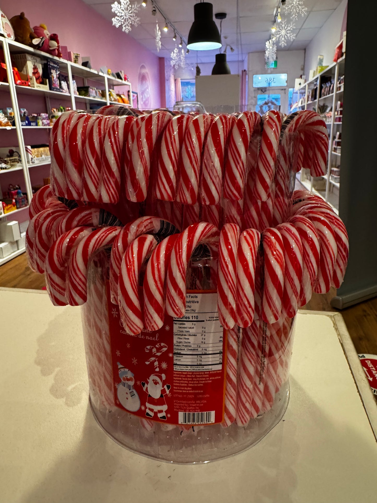 Single Peppermint Candy Cane