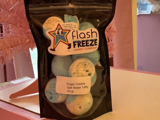 Freeze dried sugar cookie salt water taffy