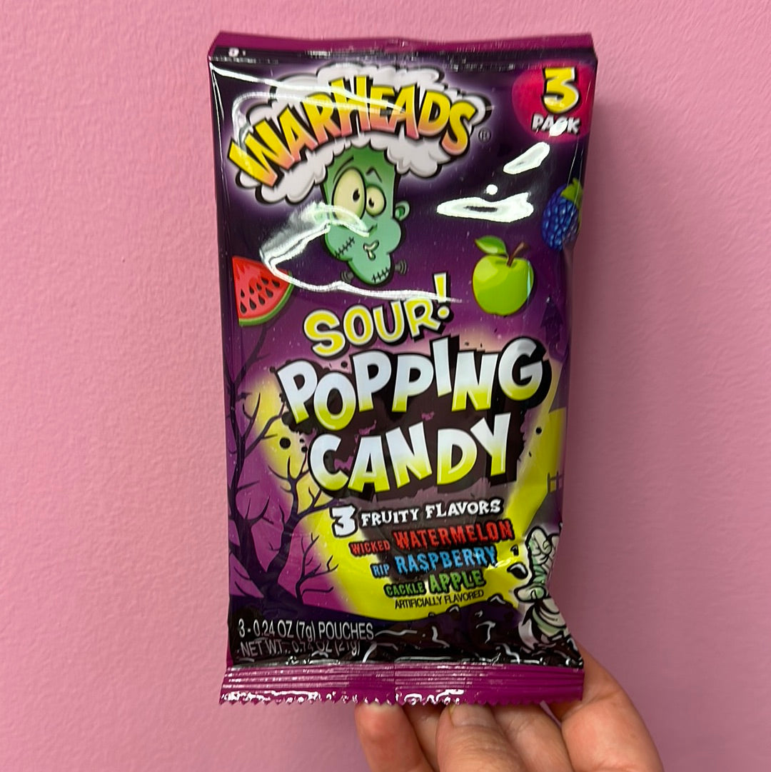 Warheads sour Popping Candy 3 pack.