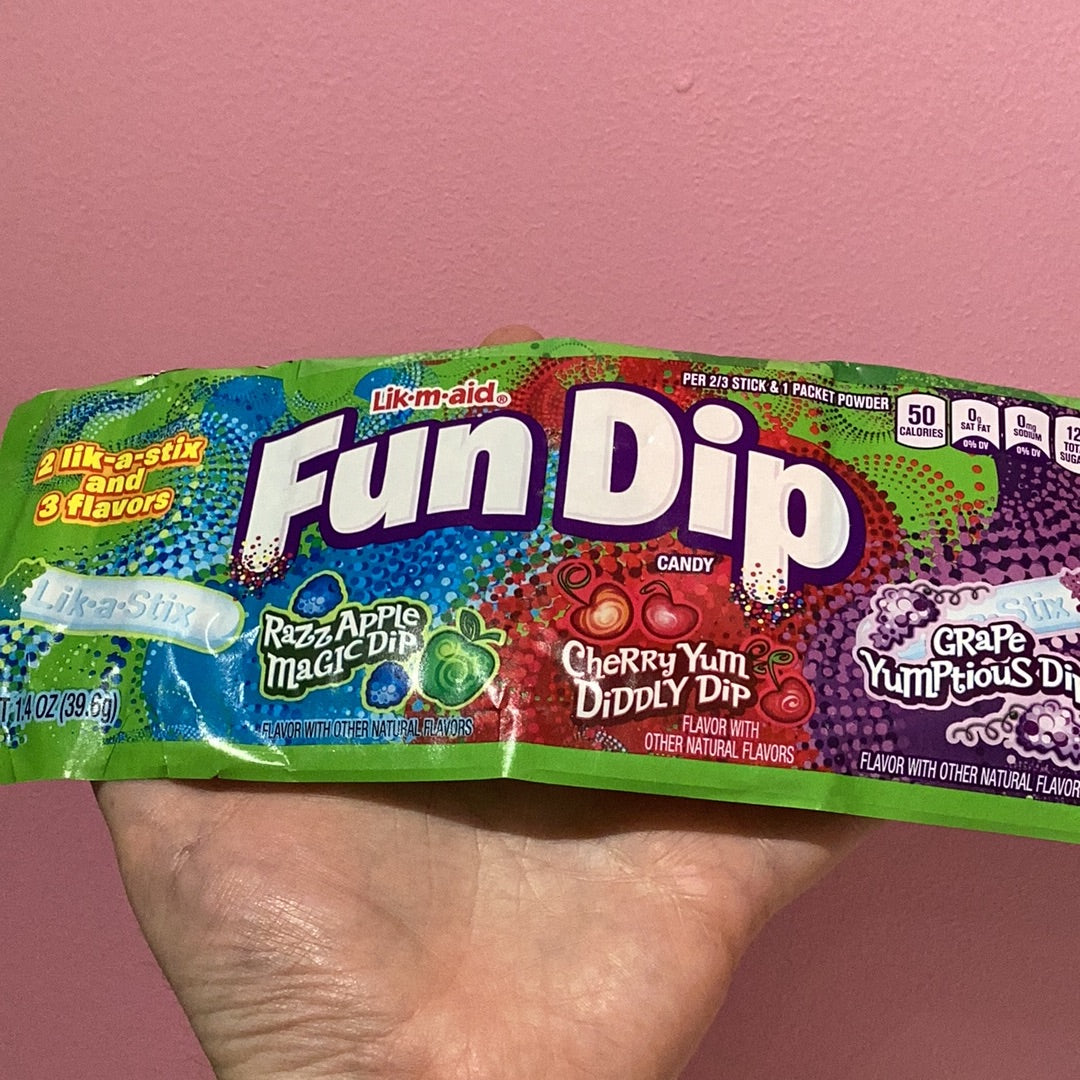 Fun dip razz apple cherry yum grape