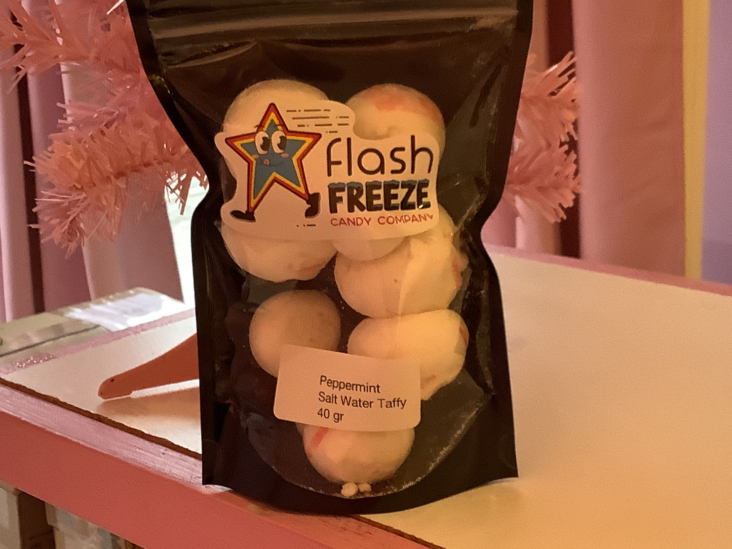 Freeze Dried peppermint salt water taffy