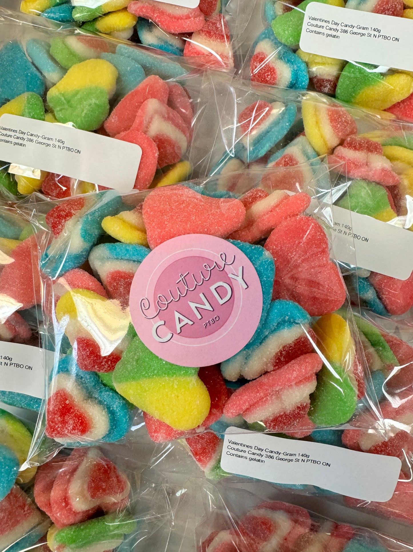 Valentines Day Gummy Sugar Heart Candy-Gram