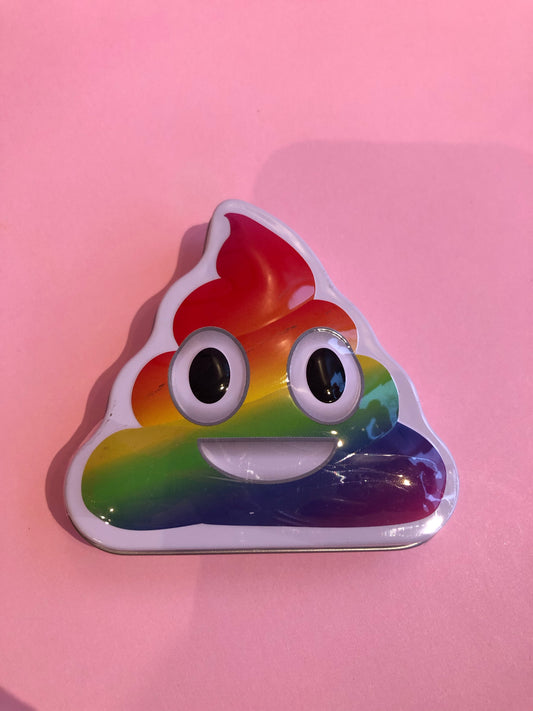 Poop candy tin (rainbow)